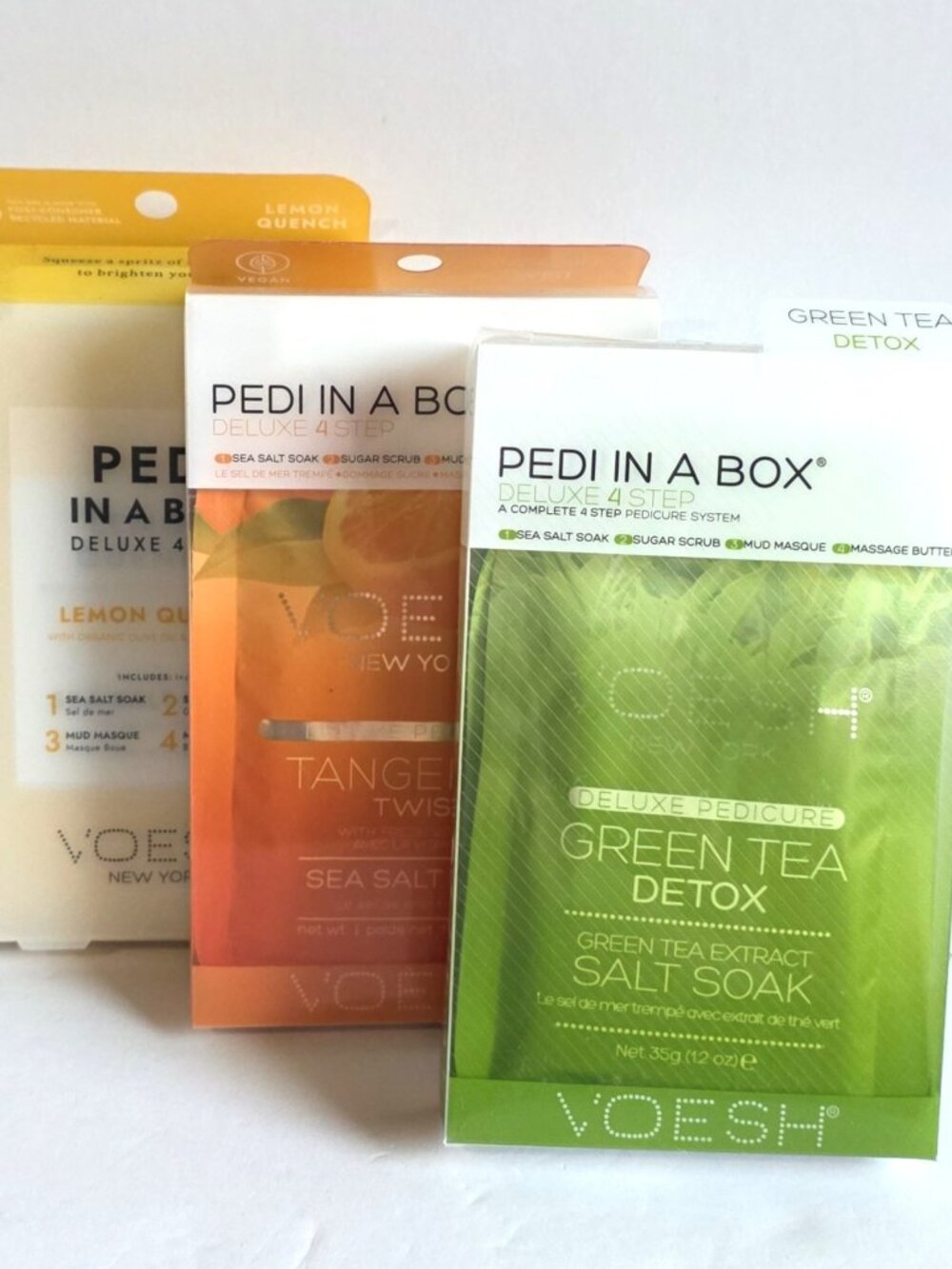 VOESH Pedi in a Box Deluxe 4 Step Pedicure Set Lot of 3